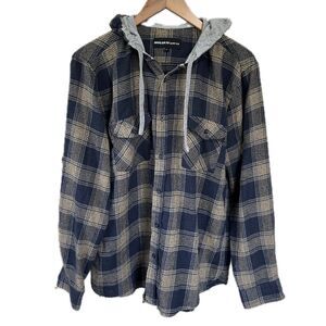 Molokai Surf Co. Men's Button Down Flannel Hoodie Shirt Jacket L